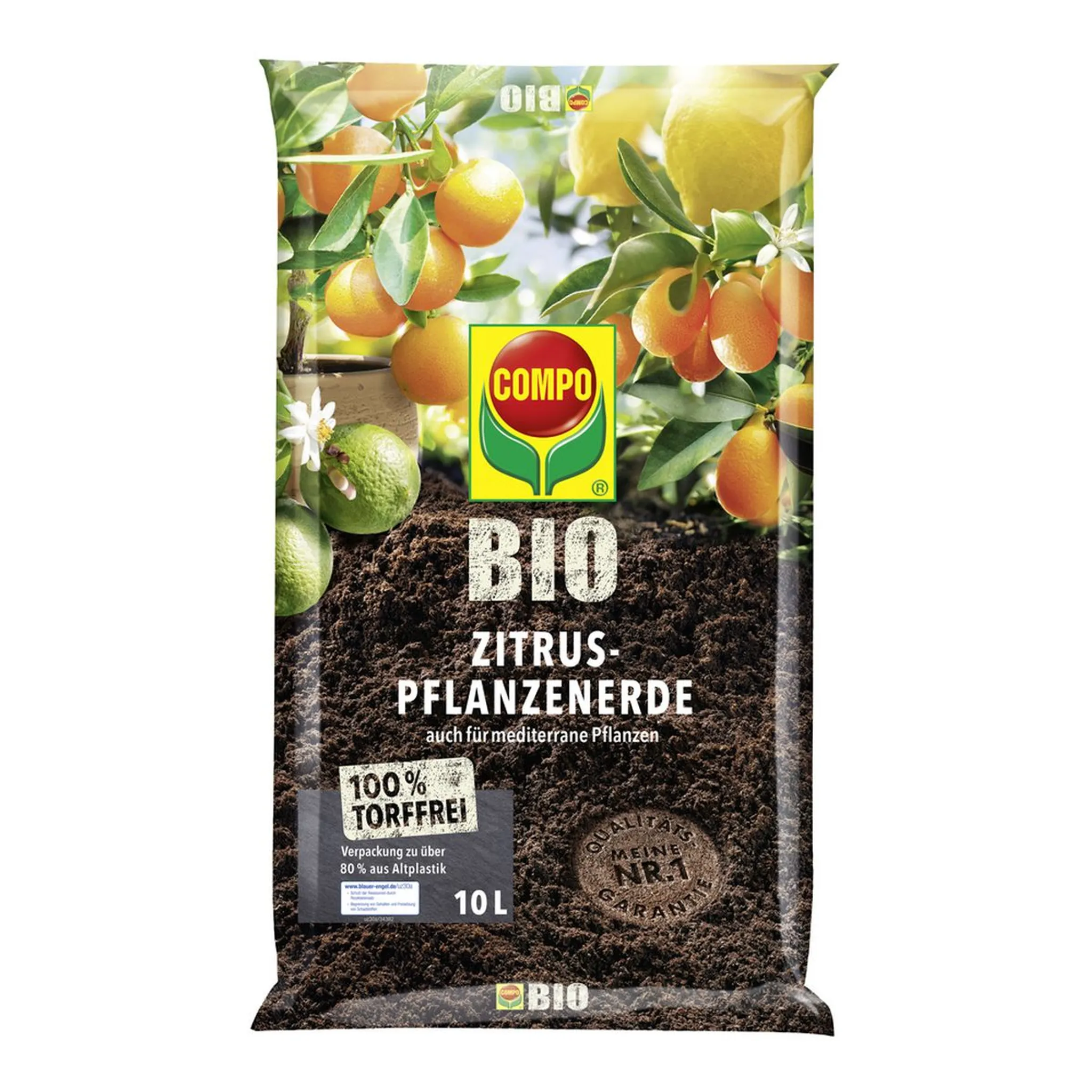COMPO BIO Zitruspflanzenerde, toffrei, 10 Liter