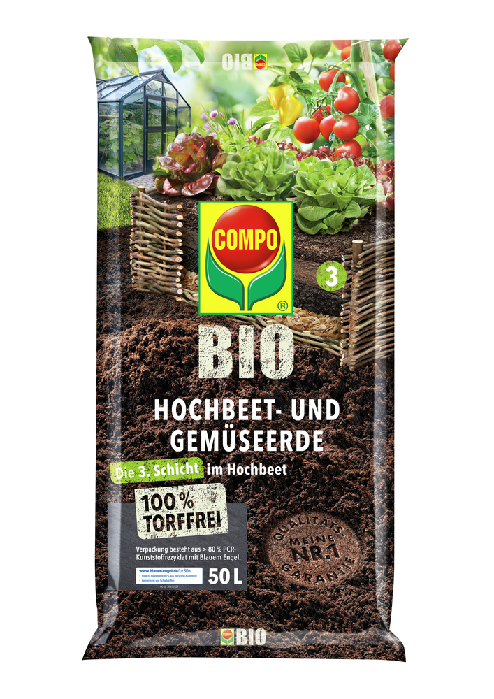 COMPO BIO Hochbeet- und Gemüseerde, 50 Liter COMPO BIO Hochbeet- und Gemüseerde, 50 Liter