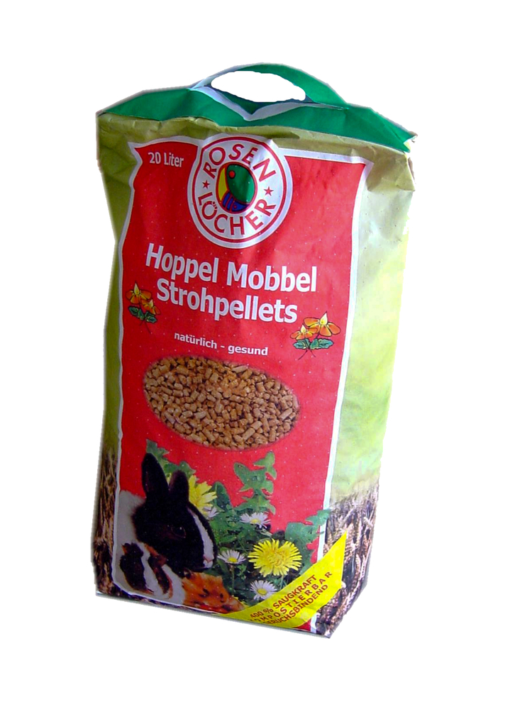 ROSENLÖCHER - Hoppel Moppel Strohpellets 20l Käfigeinstreu