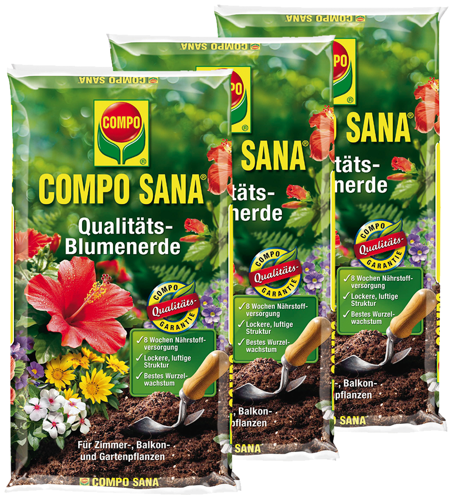 COMPO SANA Qualitäts-Blumenerde, 3 x 20 Liter COMPO SANA Qualitäts-Blumenerde, 3 x 20 Liter
