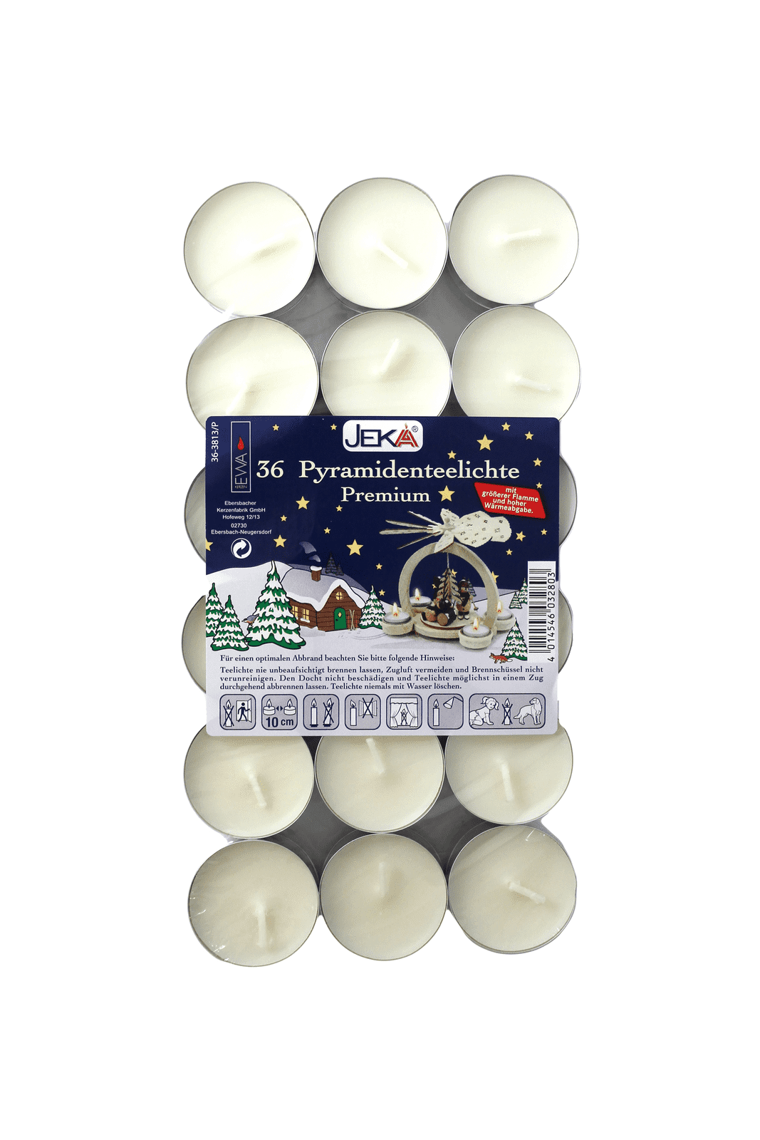 Ebersbach Pyramiden Premiumqualität Teelichte, 40er Pack Ebersbach Pyramiden Premiumqualität Teelichte, 40er Pack