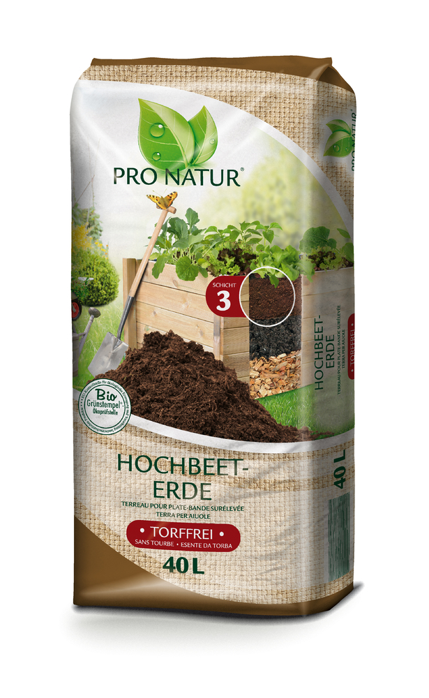 Pro Natur Hochbeet Erde 40l BIO Grünstempel Torffrei  Pro Natur Hochbeet Erde 40l BIO Grünstempel Torffrei