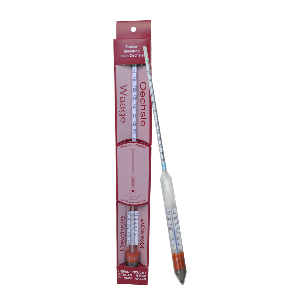 Oechslewaage m. Thermometer, 0-130°Oe HEFEREINZUCHT SCHLAG GMBH Oechslewaage m. Thermometer, 0-130°Oe