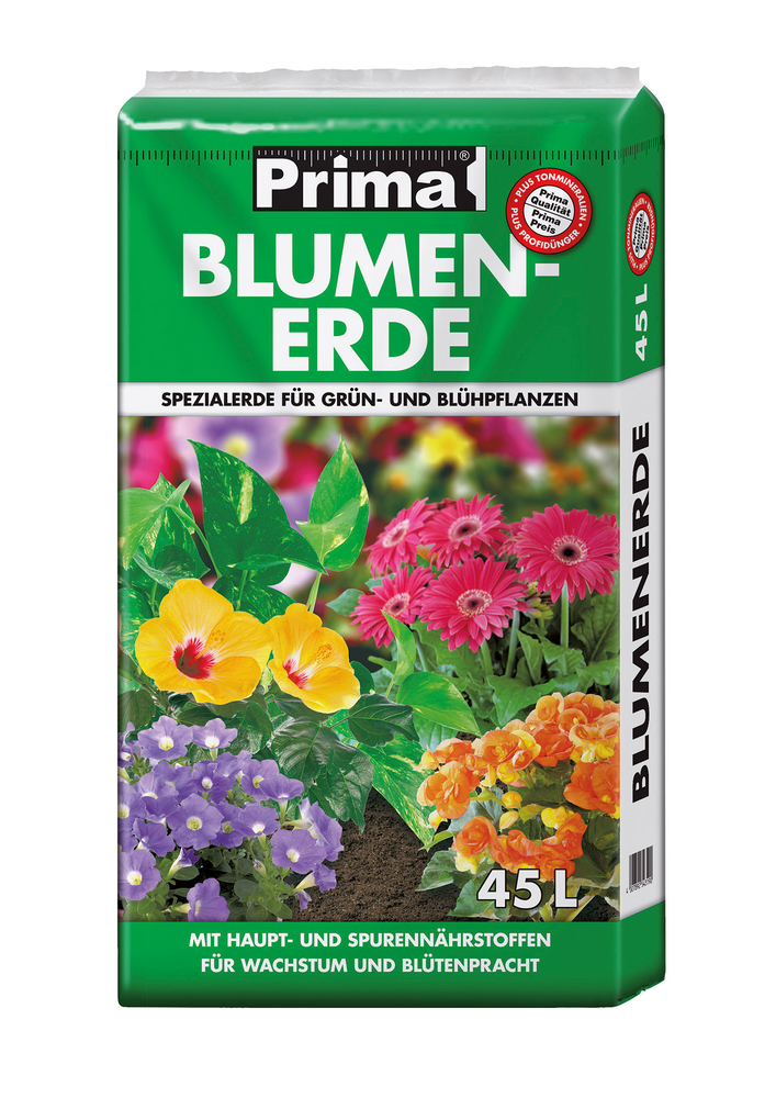 GREGOR ZIEGLER GMBH Prima Blumenerde Torfreduziert 45l Rez. 50% Torf und 50% Torfersatzstoffe