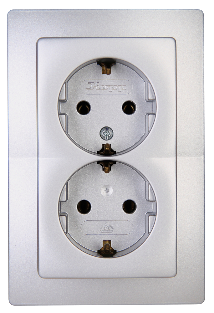 KOPP GMBH Steckdose Paris 2-fach silber für Einbau in Einfachdose