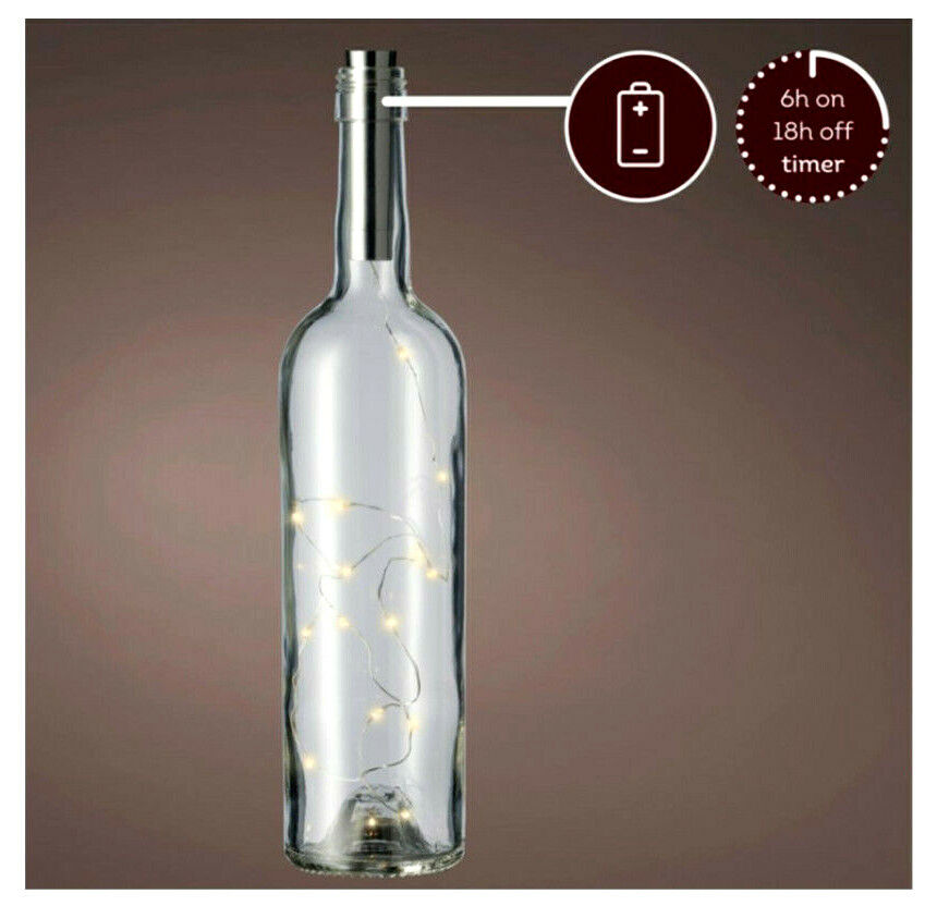 Micro LED Flaschenlicht wweiß 2x9cm-15L Batterie innen Micro LED Flaschenlicht wweiß 2x9cm-15L Batterie innen