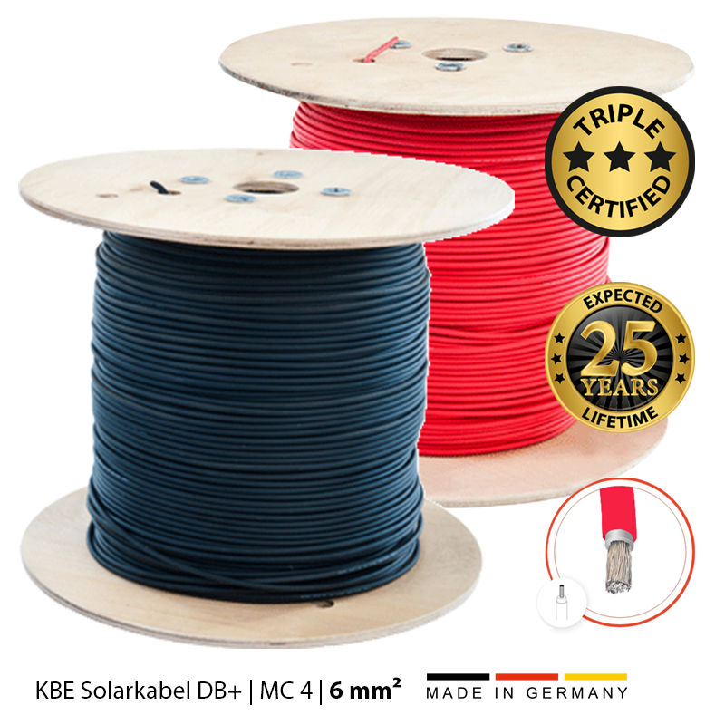 KBE Solar Kabel DB+ 6,00 Q verz schwarz 10m  KBE Solar Kabel DB+ 6,00 Q verz schwarz 10m