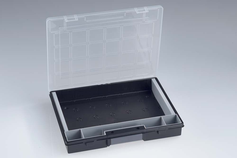 ALLIT AG EuroPlus Flex 37-1 schwarz/transparent Sortimentskasten mit herausnehmb. Boxen