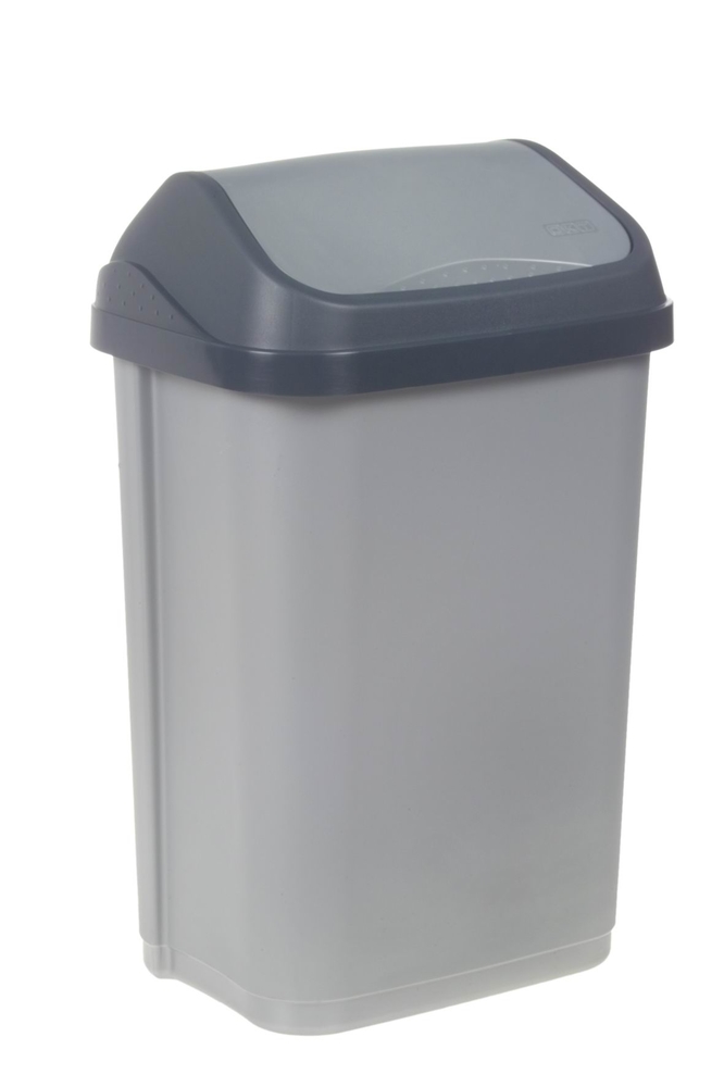 Abfallbehälter Swantje 25l silber/anthr. KEEEPER Abfallbehälter Swantje 25l silber/anthr. 33,5x25,5x53,5cm, mit Schwingdeckel