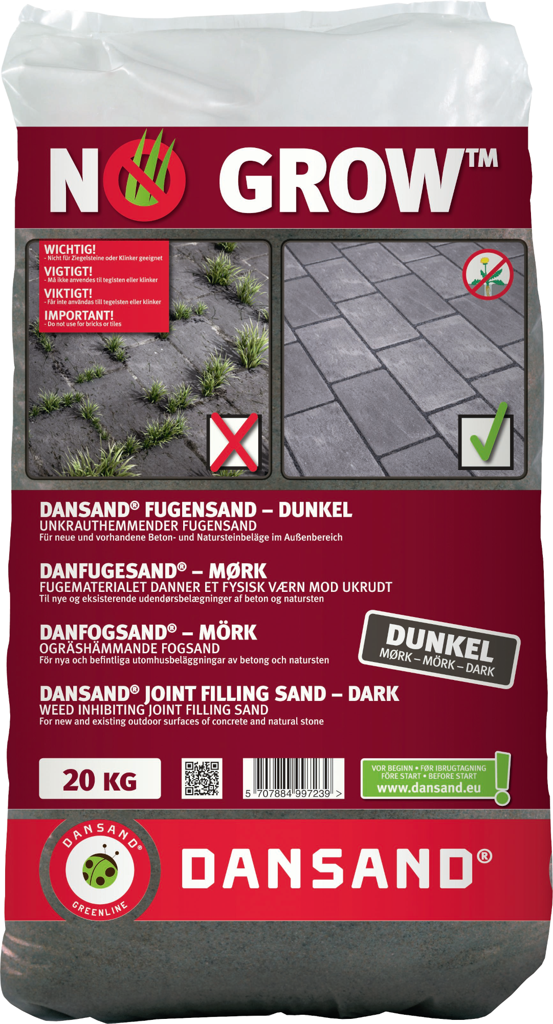 Dansand® No Grow Fugensand, anthrazit 0-1,5mm, 20kg Dansand® No Grow Fugensand, anthrazit 0-1,5mm, 20kg