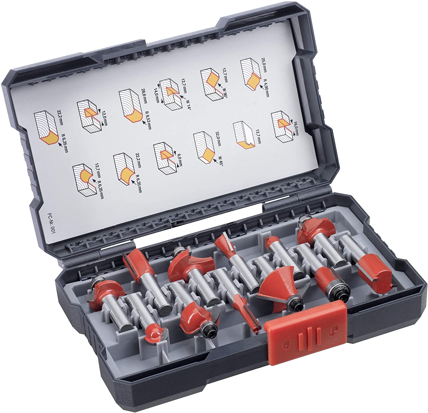 kwb Fräsersatz HM 8 mm 12tlg. L-Box kwb Fräsersatz HM 8 mm 12tlg. L-Box