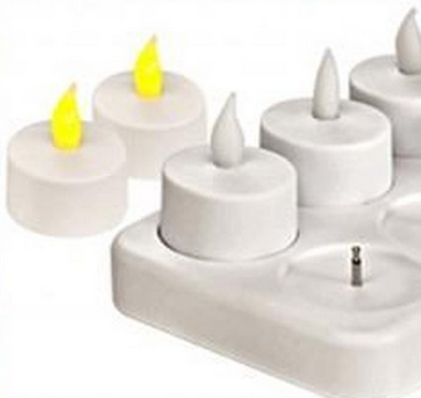 LED Teelichter 8er mit Ladestation LED Teelichter 8er mit Ladestation