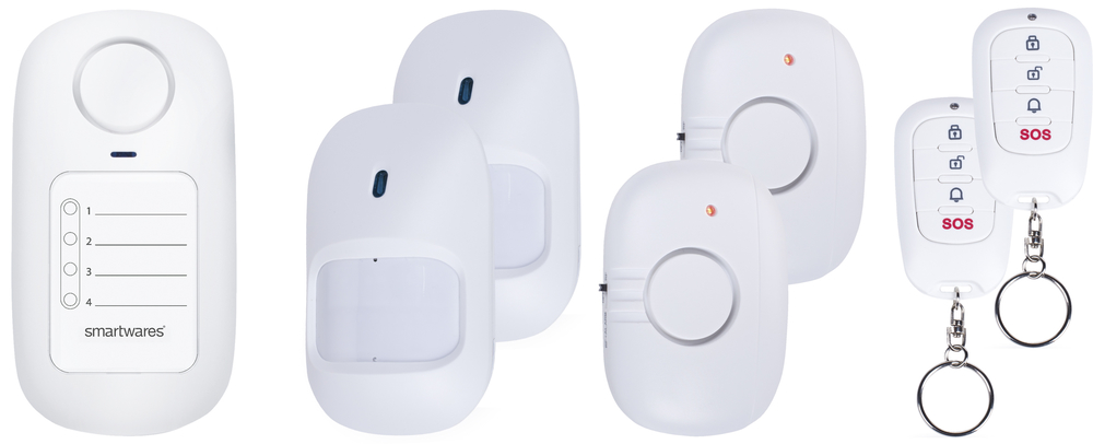 Alarmanlage Kompakt SC50/6 SMARTWARES Alarmanlage Kompakt SC50/6 2 Bewegungsm. 2 Magnetk 2 Fernb.