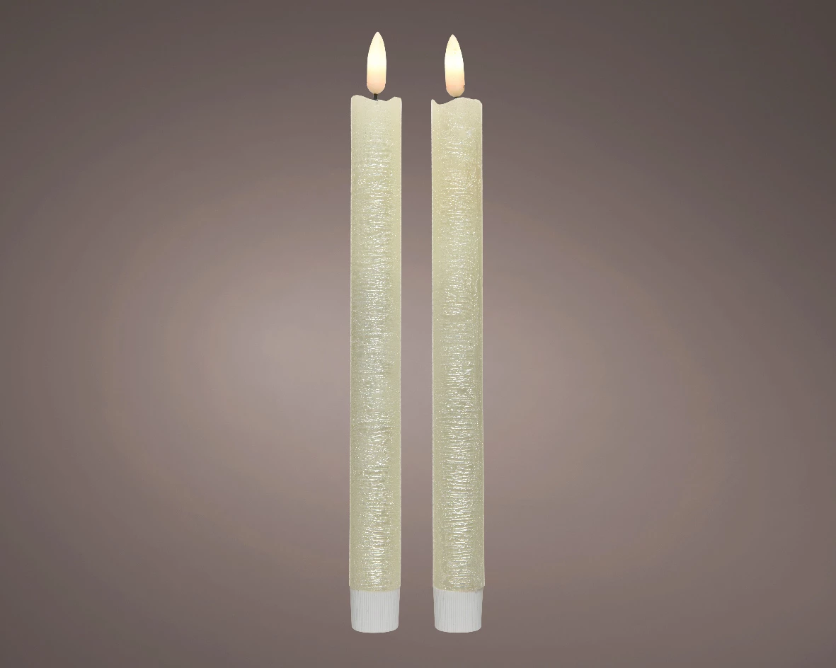 Kaemingk LED Spitzkerze perle, 24cm