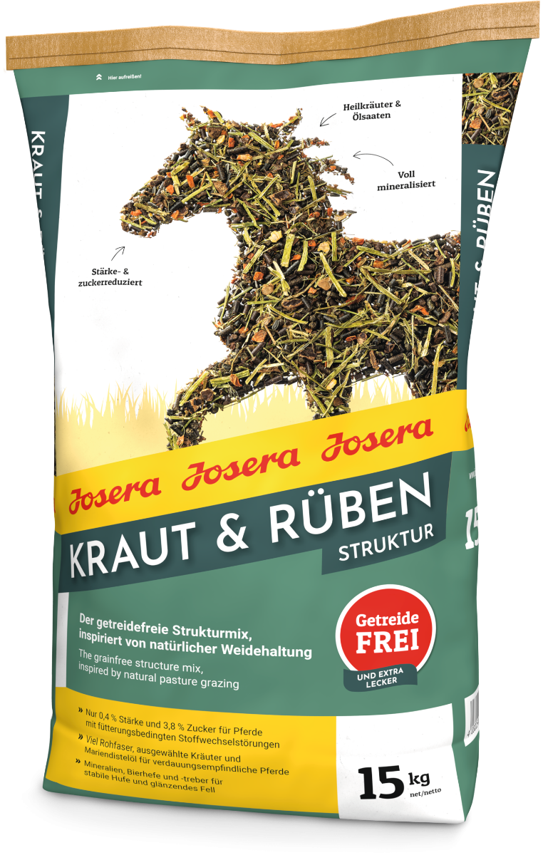Josera Kraut & Rüben Strukturmüsli Pferdefutter, 15kg Josera Kraut & Rüben Strukturmüsli Pferdefutter, 15kg