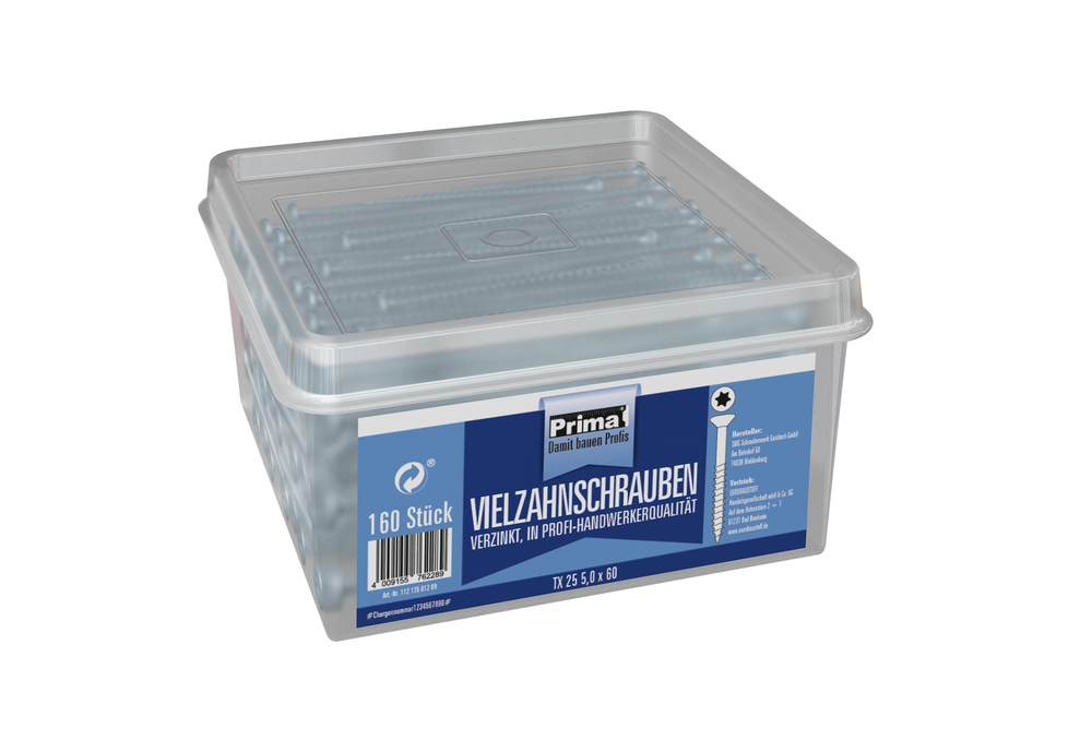 Prima Universalschr. vz TX25 5,0x60 mm SWG SCHRAUBENWERK GMBH WALDENBURG Prima Universalschr. vz TX25 5,0x60 mm (160 Stück) PRO