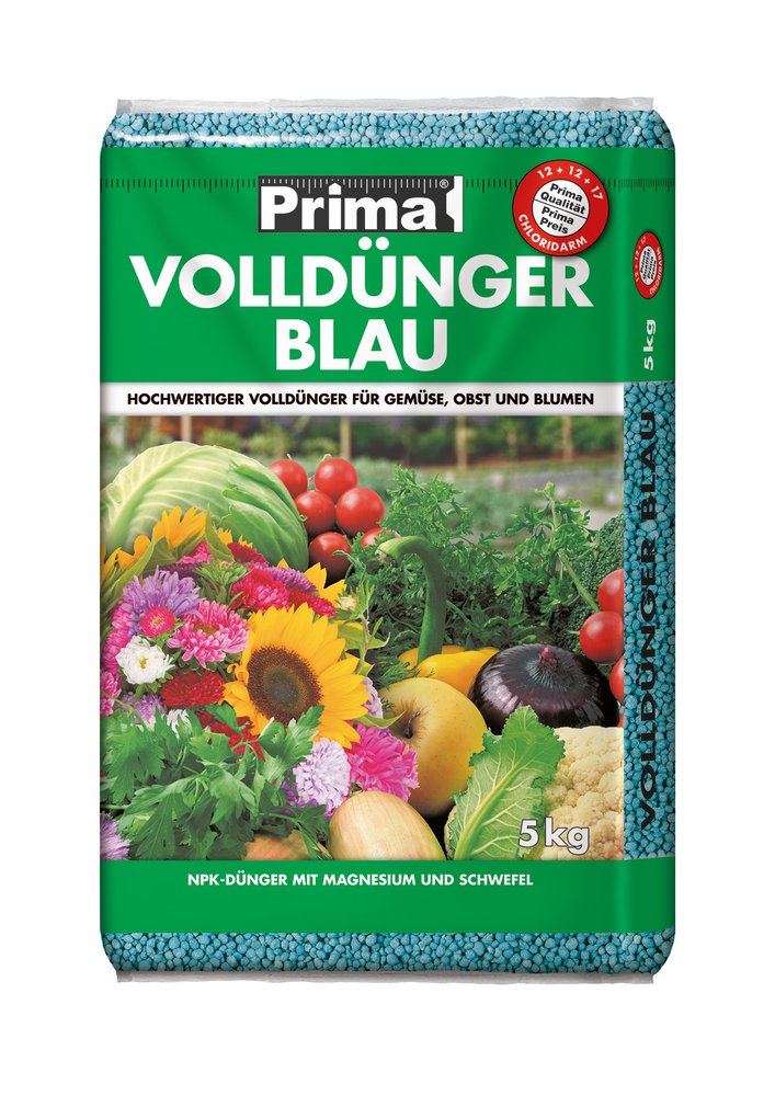 Prima Volldünger blau 5kg GREGOR ZIEGLER GMBH Prima Volldünger blau 5kg NPK 12+6+18(+2+38) PE-Beutel transparent