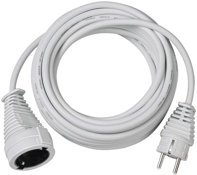 Verlängerungskabel H05VV F 3G1,5 weiß 5m BRENNENSTUHL Verlängerungskabel H05VV F 3G1,5 weiß 5m